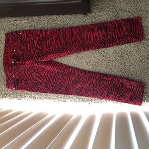 Tripp Pants Red w/ Black Zebra Stripes